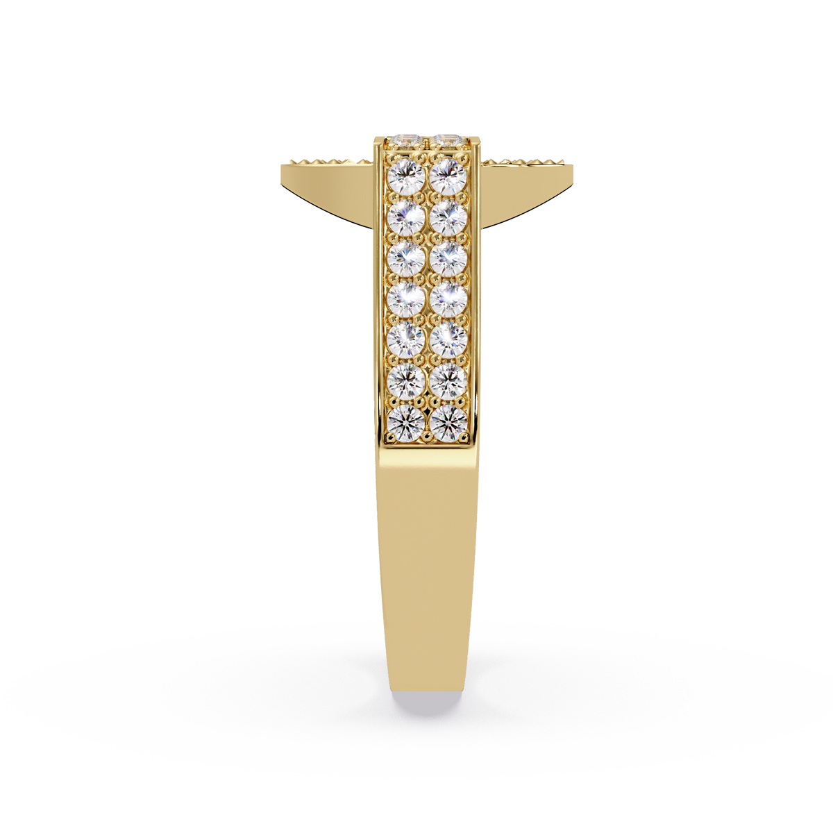 Open Circle Lab Grown Diamond Bar Ring - HIGHCARAT DIAMONDS