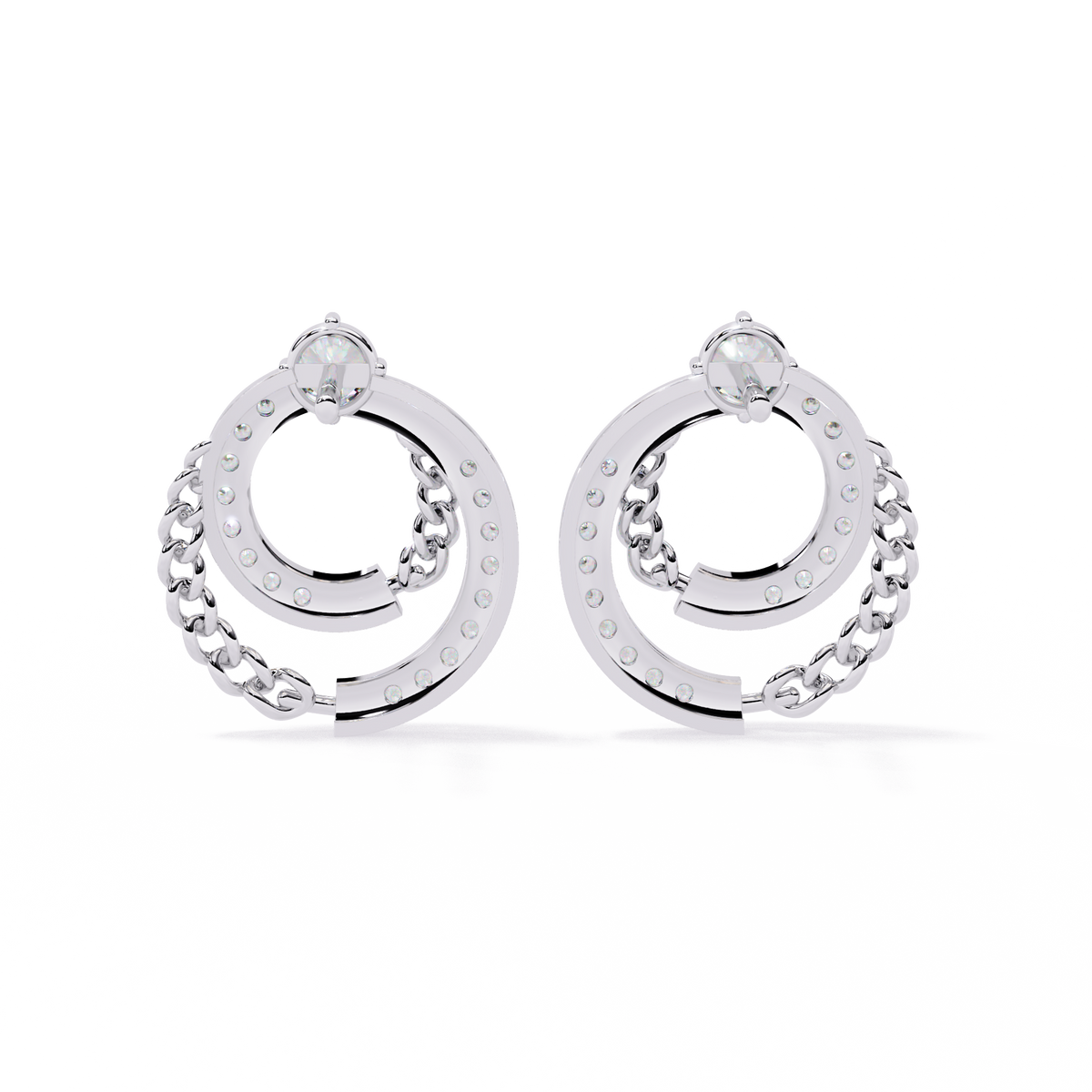 Lab Grown Diamond Bridesmaid Earrings Side Angle View