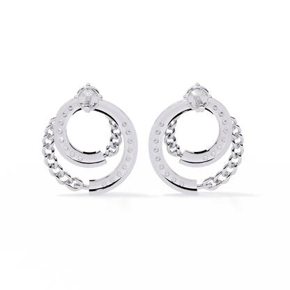 Lab Grown Diamond Bridesmaid Earrings Side Angle View