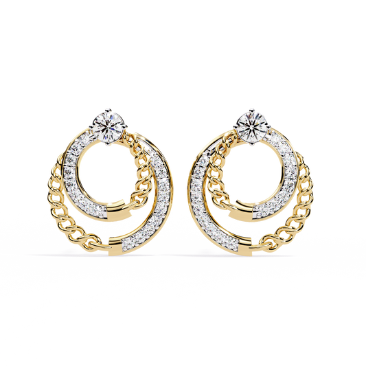 Open Circle Diamond Stud Earrings Close-Up Showing Circular Design