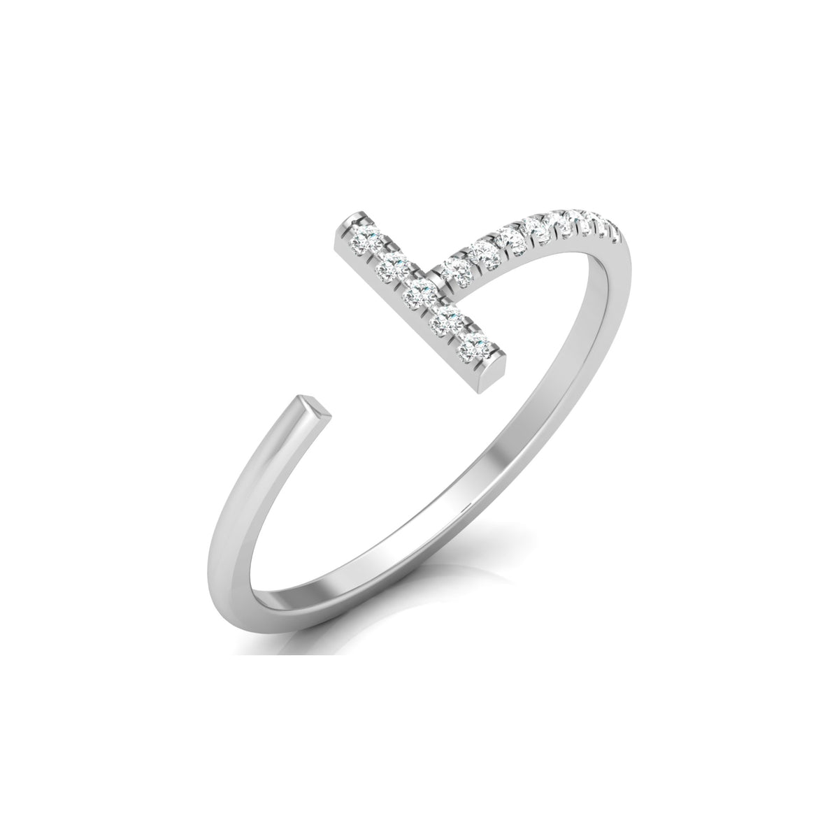 Open Cuff Ring Round Cut Labgrown Diamond Ring In 14K Solid Gold Unique And Charming Design - HIGHCARAT DIAMONDS