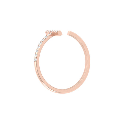Open Cuff Ring Round Cut Labgrown Diamond Ring In 14K Solid Gold Unique And Charming Design - HIGHCARAT DIAMONDS