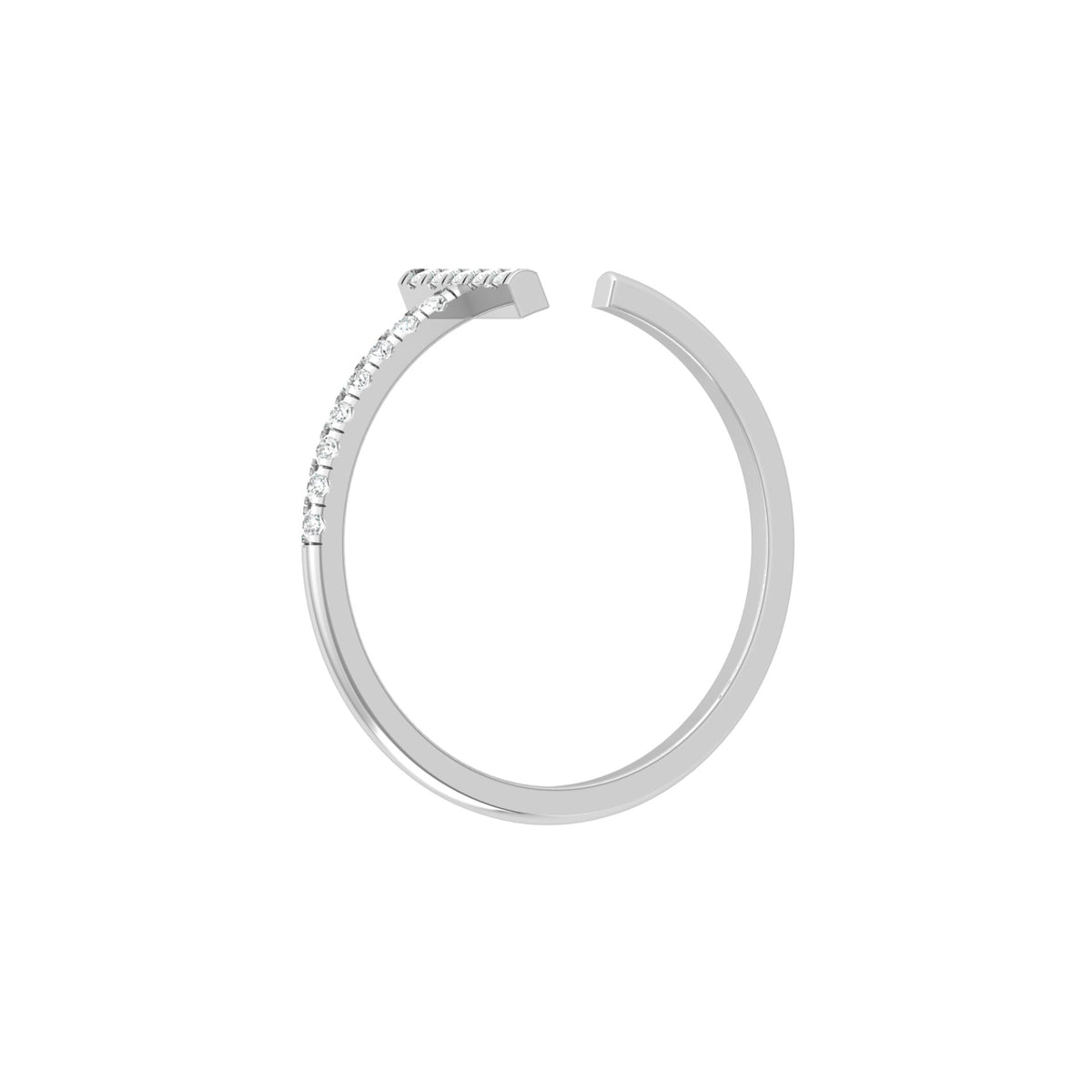 Open Cuff Ring Round Cut Labgrown Diamond Ring In 14K Solid Gold Unique And Charming Design - HIGHCARAT DIAMONDS