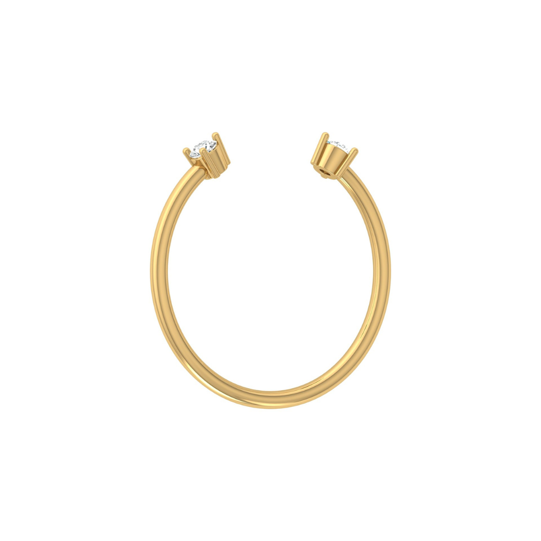 Open Cuff Round Cut Lab Grown Diamond Ring - HIGHCARAT DIAMONDS