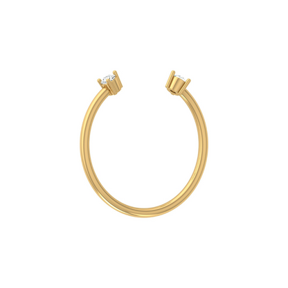 Open Cuff Round Cut Lab Grown Diamond Ring - HIGHCARAT DIAMONDS