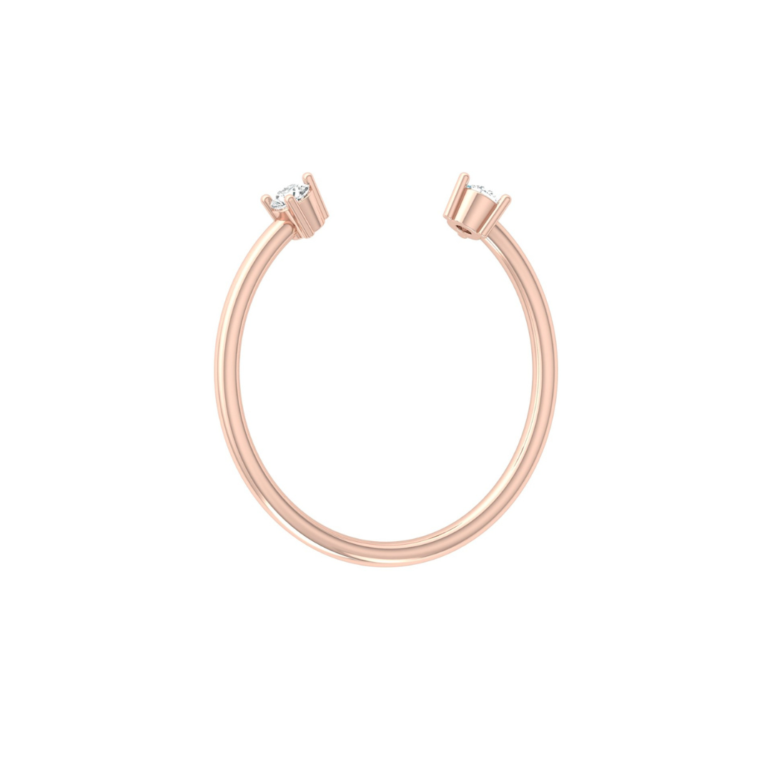 Open Cuff Round Cut Lab Grown Diamond Ring - HIGHCARAT DIAMONDS