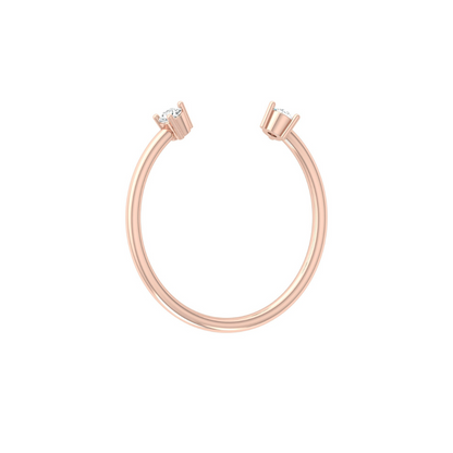 Open Cuff Round Cut Lab Grown Diamond Ring - HIGHCARAT DIAMONDS