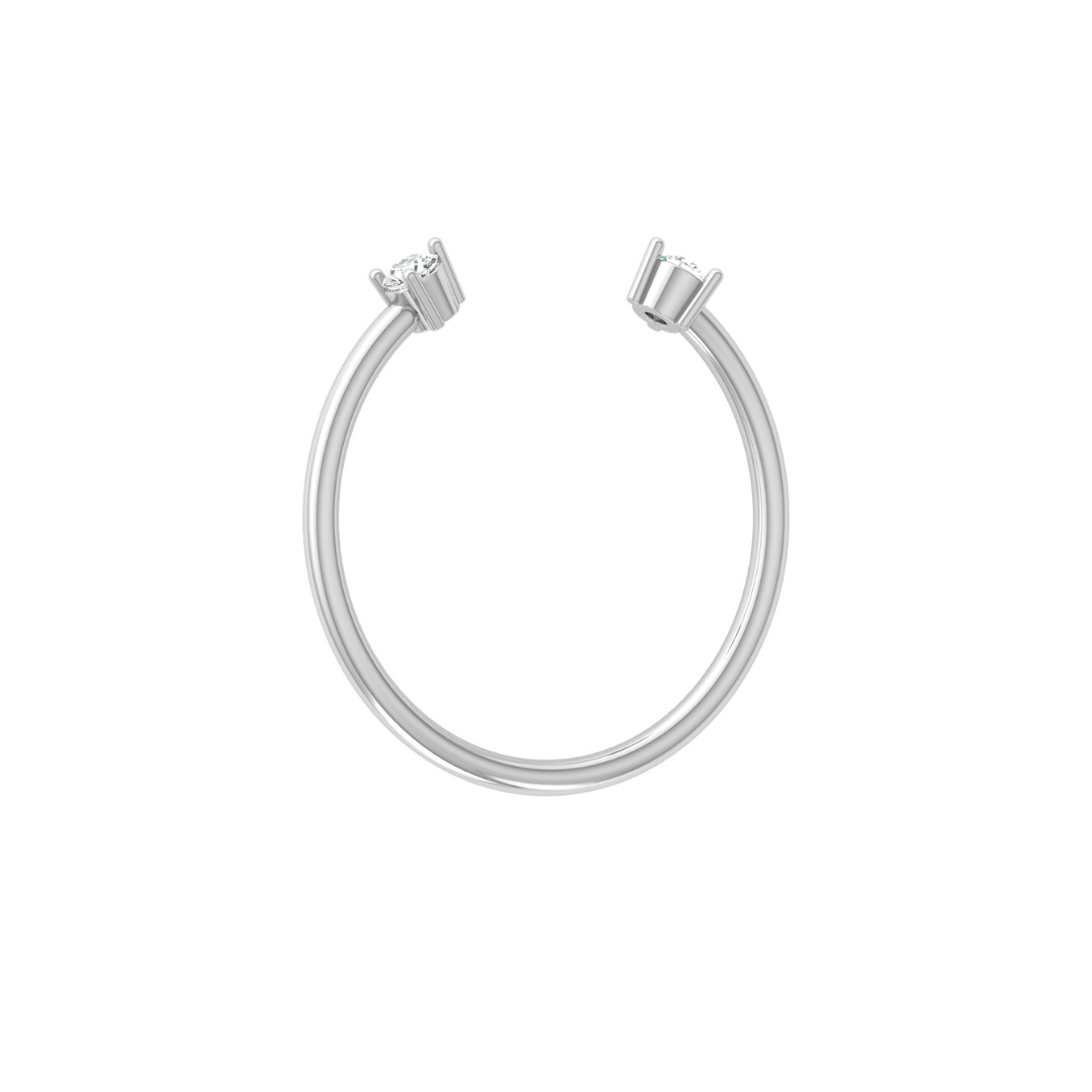 Open Cuff Round Cut Lab Grown Diamond Ring - HIGHCARAT DIAMONDS