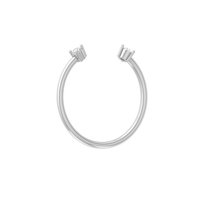 Open Cuff Round Cut Lab Grown Diamond Ring - HIGHCARAT DIAMONDS