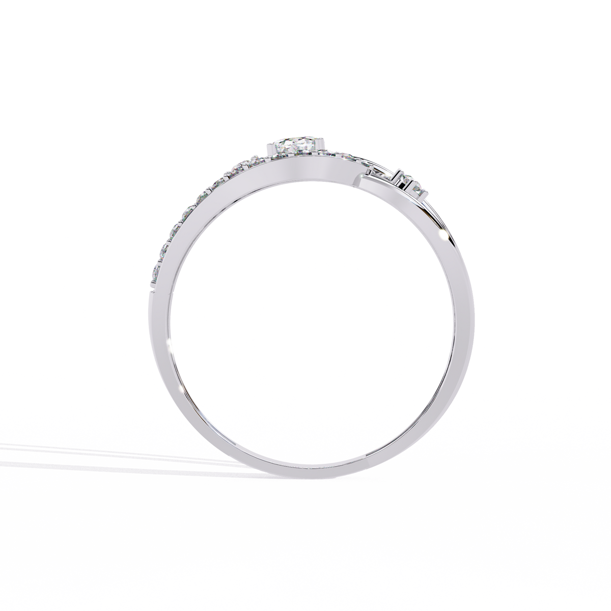 Oval And Round Cut Lab Grown Diamond Unique Handcrafted Prong Set Dainty Wedding Ring For Her - HIGHCARAT DIAMONDS