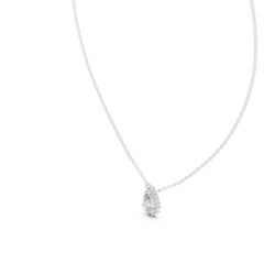 Round And Pear Shape lab grown 14k Solid Gold Diamond Pendant For Her - HIGHCARAT DIAMONDS