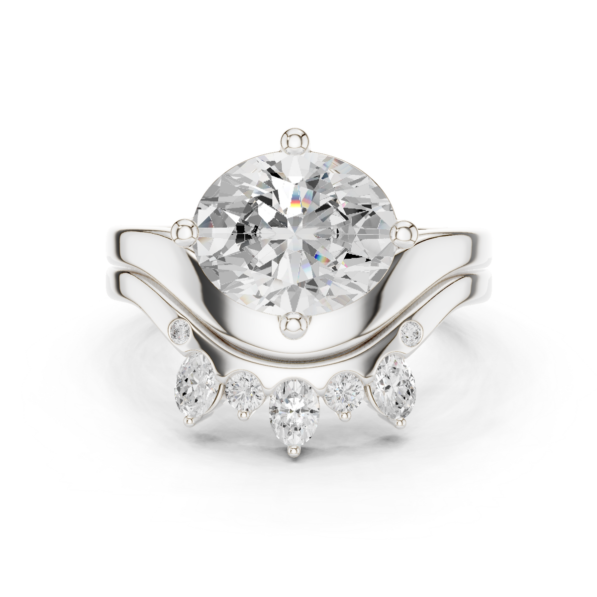 2.97 Ct 14k Solid Gold Oval & Round Shape Diamond With Side Stone Vintage Classic Occasionally Wear Diamond Ring for Girl - HIGHCARAT DIAMONDS