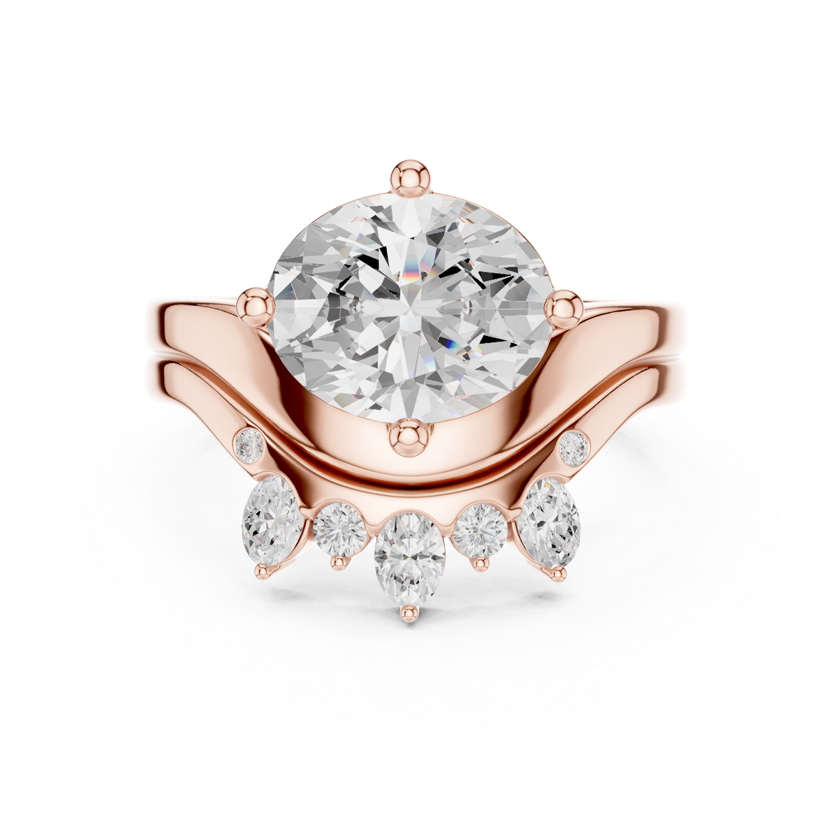 2.97 Ct 14k Solid Gold Oval & Round Shape Diamond With Side Stone Vintage Classic Occasionally Wear Diamond Ring for Girl - HIGHCARAT DIAMONDS