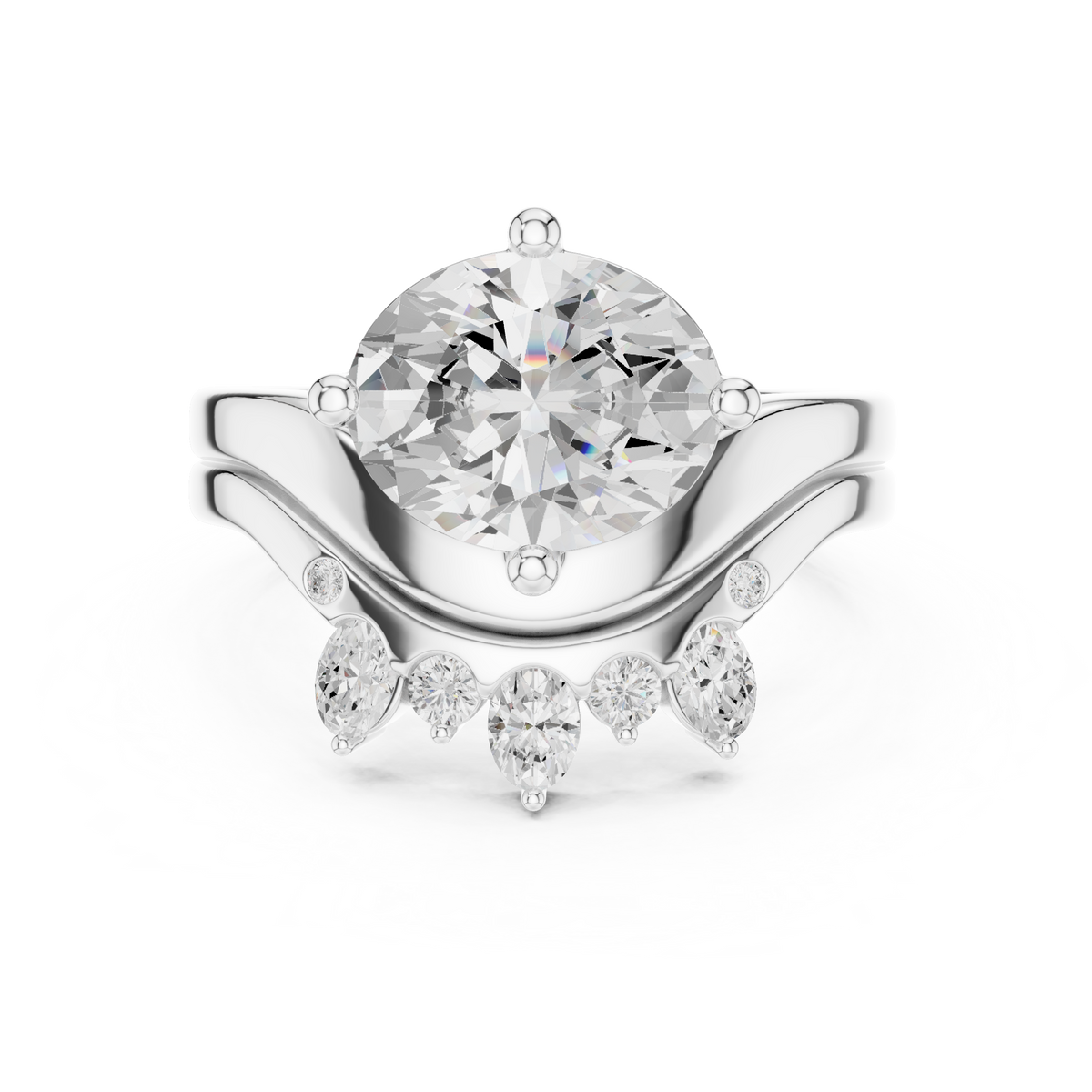 2.97 Ct 14k Solid Gold Oval & Round Shape Diamond With Side Stone Vintage Classic Occasionally Wear Diamond Ring for Girl - HIGHCARAT DIAMONDS