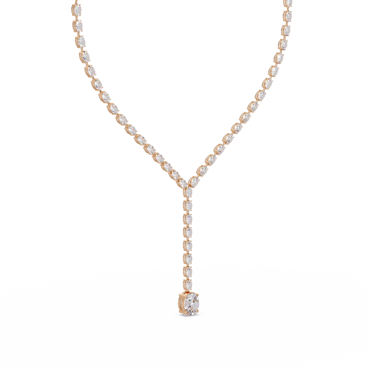 Oval Cut Drops Shape Lab Grown tennis Necklace - HIGHCARAT DIAMONDS