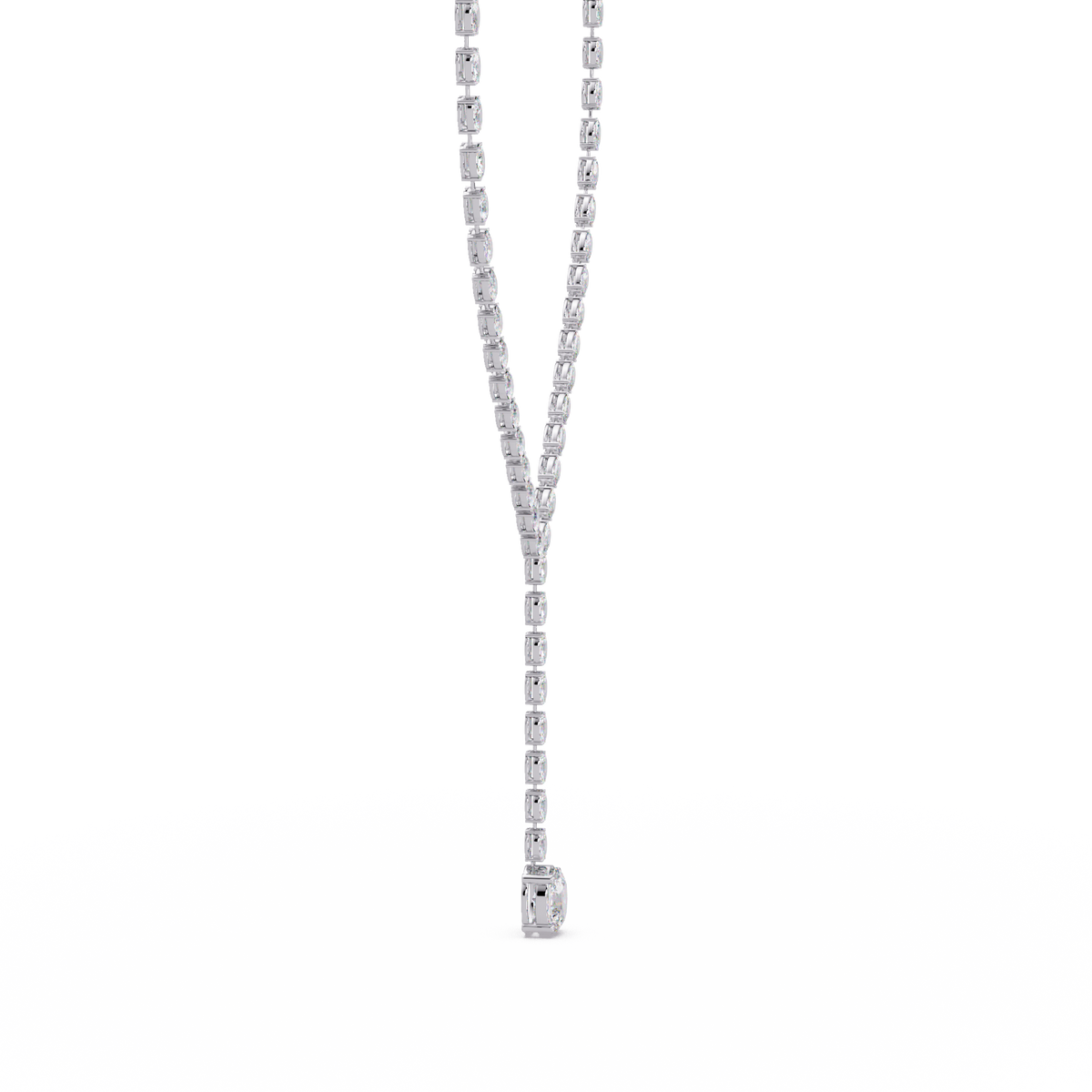 Oval Cut Drops Shape Lab Grown tennis Necklace - HIGHCARAT DIAMONDS