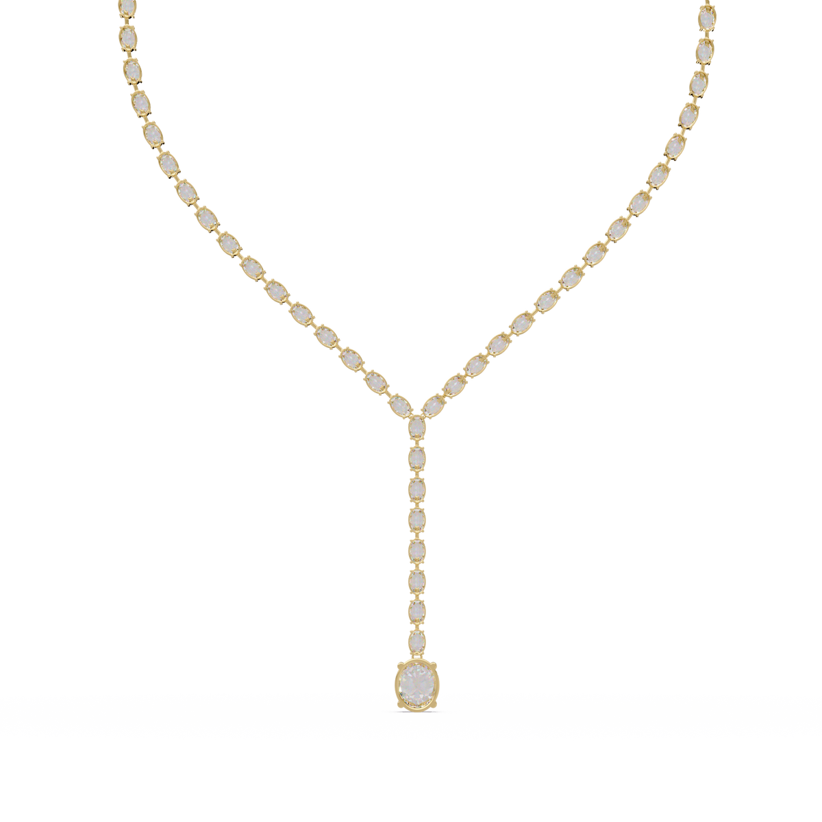 Oval Cut Drops Shape Lab Grown tennis Necklace - HIGHCARAT DIAMONDS