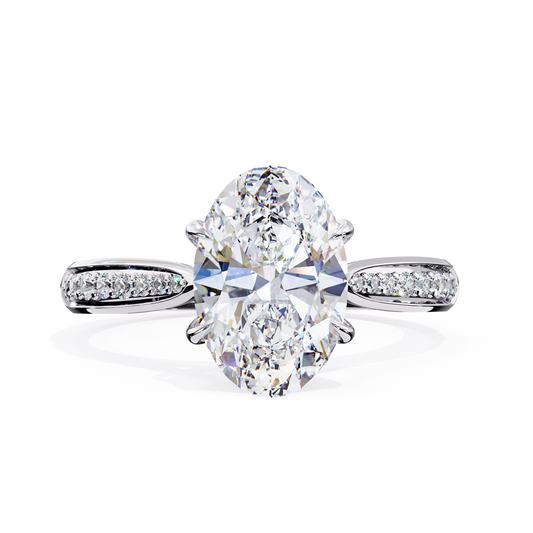 Oval Cut Lab Diamond Engagement Ring - HIGHCARAT DIAMONDS