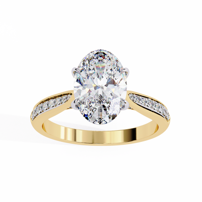 Oval Cut Lab Diamond Engagement Ring - HIGHCARAT DIAMONDS