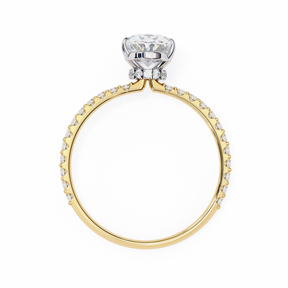 Oval Cut Lab Diamond Solitaire Accent Ring - HIGHCARAT DIAMONDS