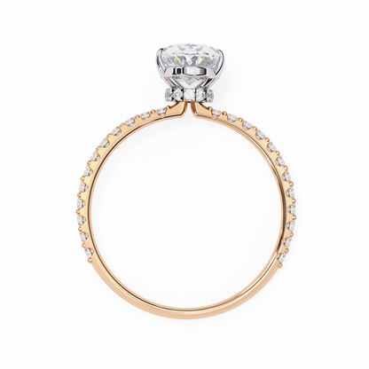Oval Cut Lab Diamond Solitaire Accent Ring - HIGHCARAT DIAMONDS