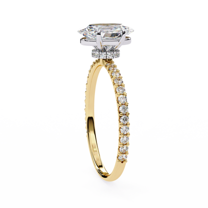 Oval Cut Lab Diamond Solitaire Accent Ring - HIGHCARAT DIAMONDS