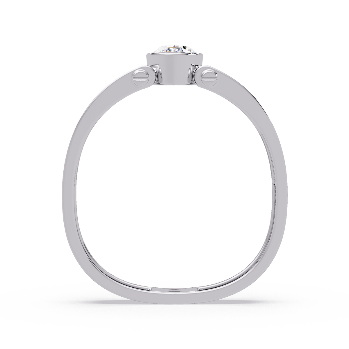 Oval Cut Lab Grown Diamond Floating Bezel Ring - HIGHCARAT DIAMONDS