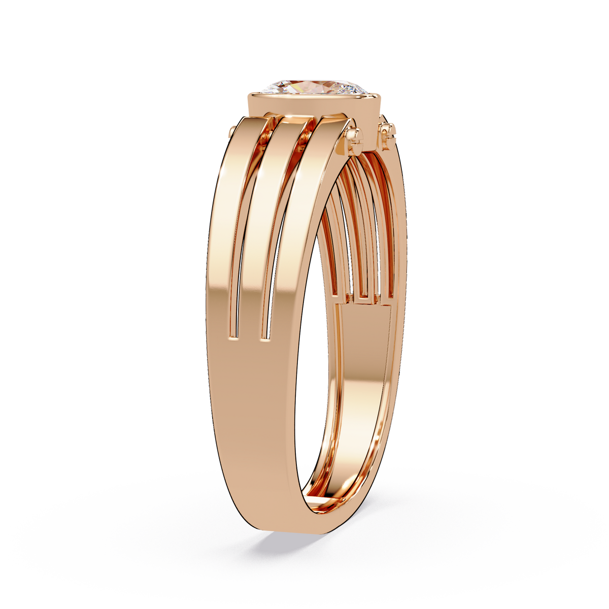 Oval Cut Lab Grown Diamond Floating Bezel Ring - HIGHCARAT DIAMONDS