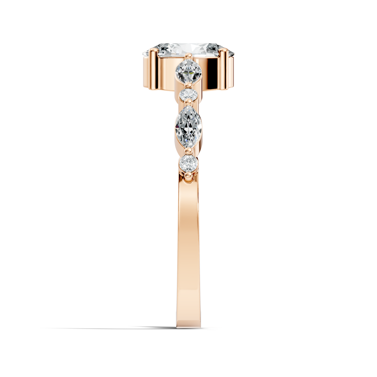 Oval, Marquise and Round Cut 1.20Ct Lab Grown Diamond Minimalist Dainty Stunning Wedding Ring For Women's - HIGHCARAT DIAMONDS