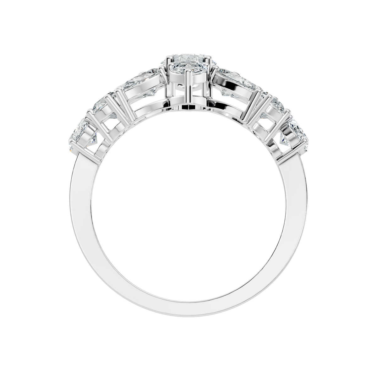 3.55Ct Oval, Pear and Round Cut Top Grade Diamond Antique Delicate Vintage Bridesmaid Ring For Women's - HIGHCARAT DIAMONDS