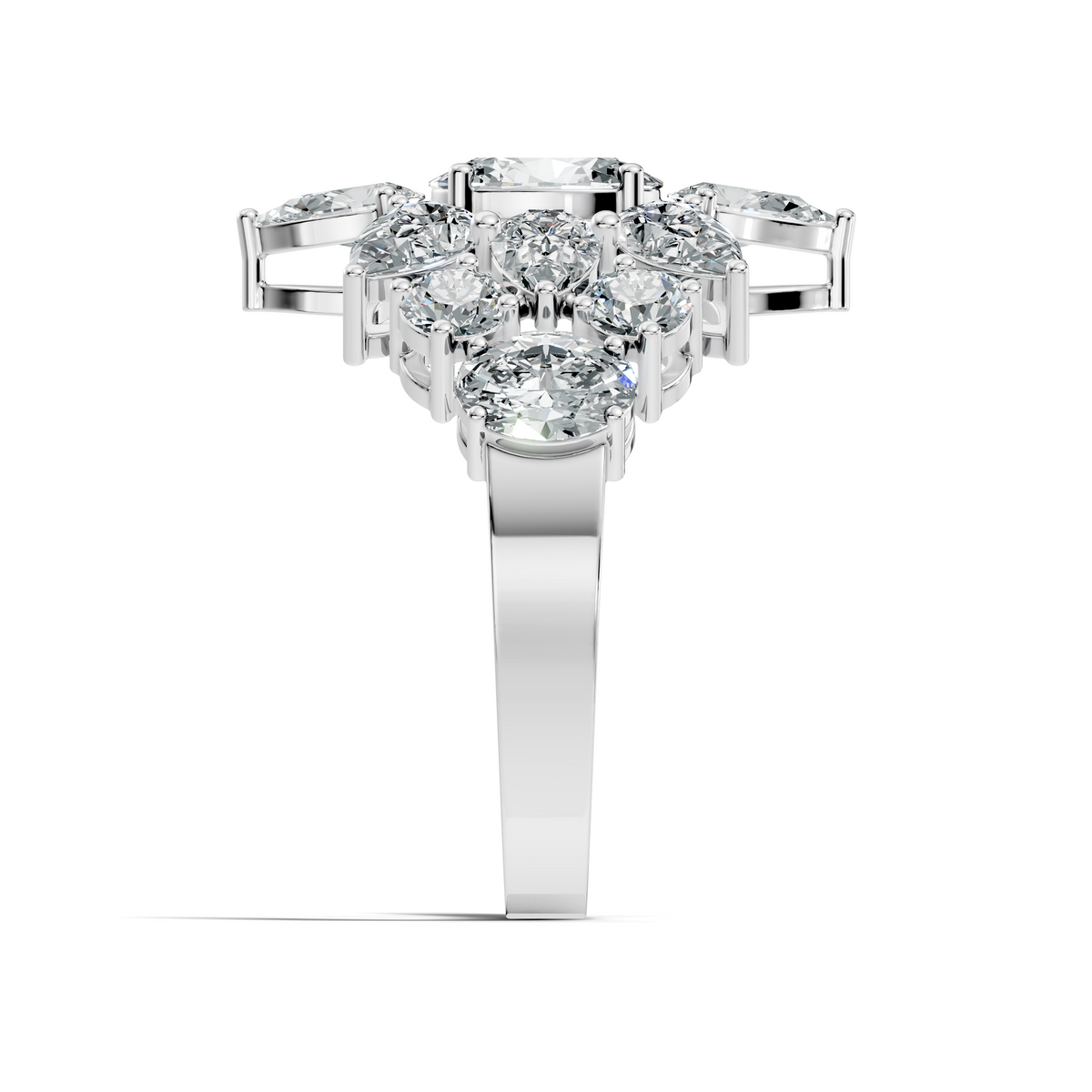 3.55Ct Oval, Pear and Round Cut Top Grade Diamond Antique Delicate Vintage Bridesmaid Ring For Women's - HIGHCARAT DIAMONDS