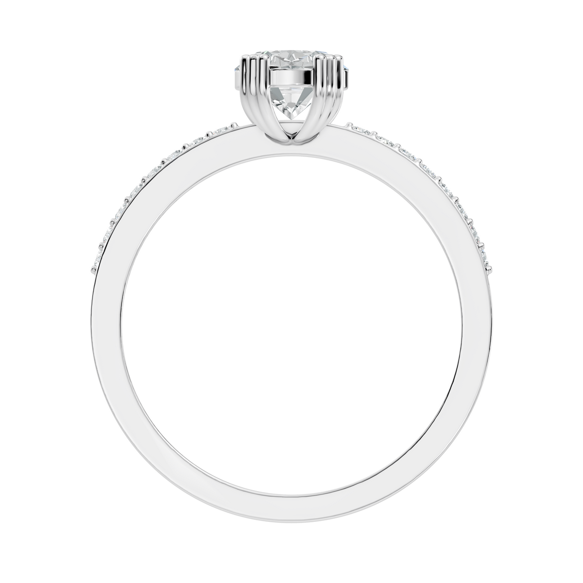 1.24Ct Oval and Round Cut High Quality  Diamond Unique Half Eternity Vintage Dainty Ring For Women's - HIGHCARAT DIAMONDS