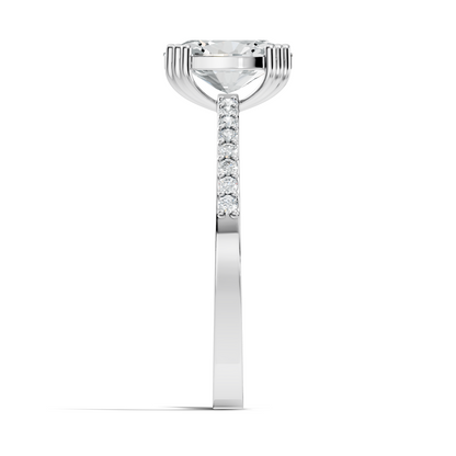 1.24Ct Oval and Round Cut High Quality  Diamond Unique Half Eternity Vintage Dainty Ring For Women's - HIGHCARAT DIAMONDS