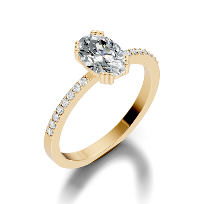 1.24Ct Oval and Round Cut High Quality  Diamond Unique Half Eternity Vintage Dainty Ring For Women's - HIGHCARAT DIAMONDS