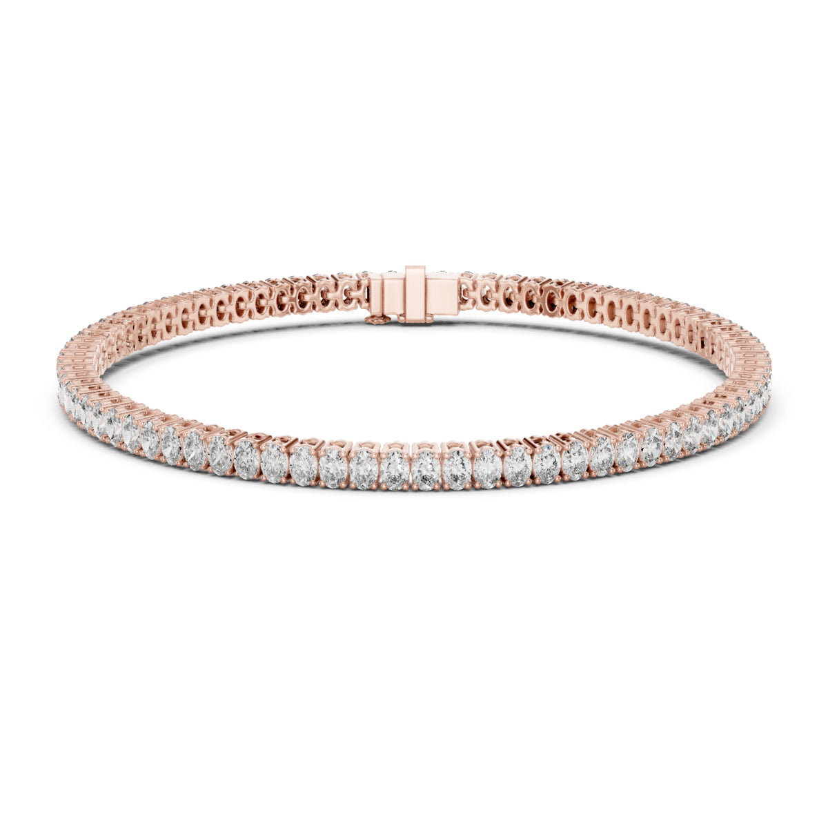 Prong Set 3.95Ct Oval Cut White Colorless Lab Grown Diamond Unique Hand Crafted Dainty Tennis Wedding Wear Bracelet - HIGHCARAT DIAMONDS