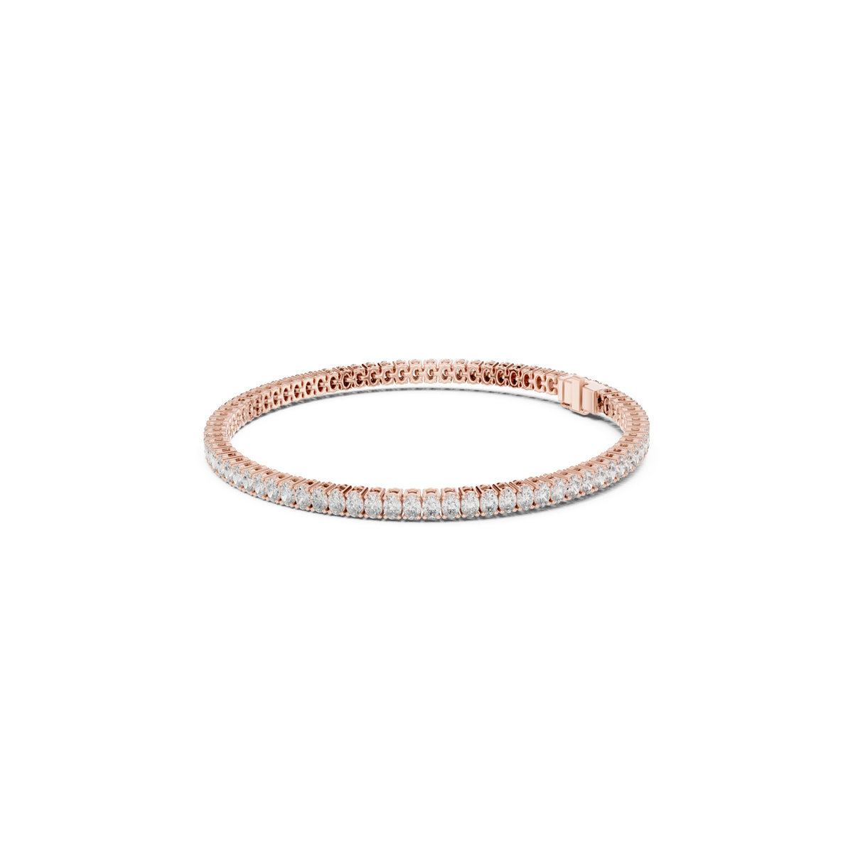Prong Set 3.95Ct Oval Cut White Colorless Lab Grown Diamond Unique Hand Crafted Dainty Tennis Wedding Wear Bracelet - HIGHCARAT DIAMONDS