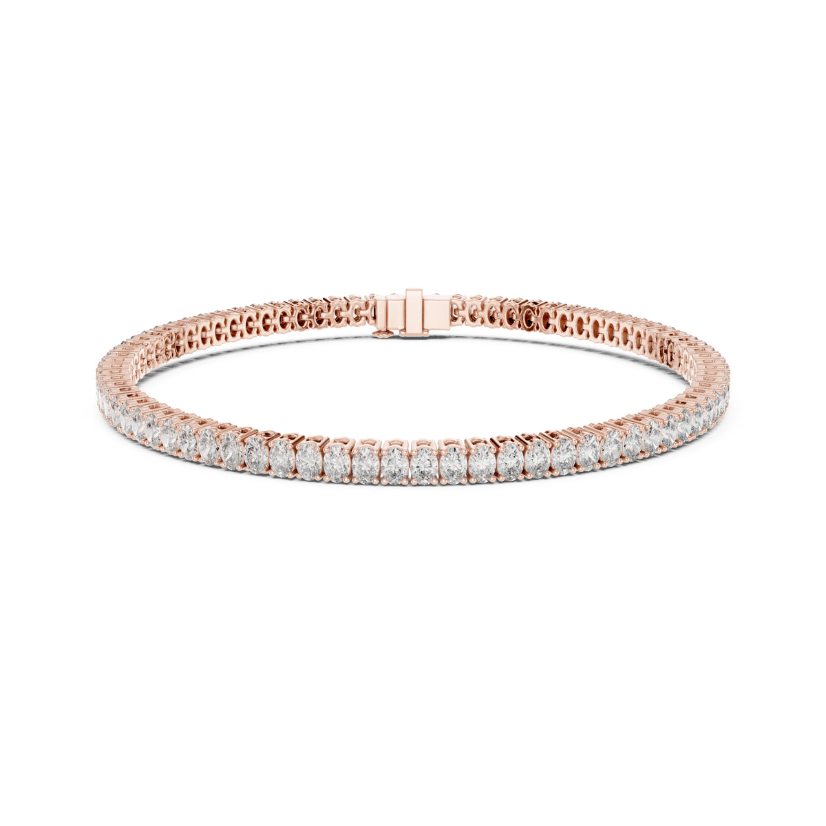 Prong Set 3.95Ct Oval Cut White Colorless Lab Grown Diamond Unique Hand Crafted Dainty Tennis Wedding Wear Bracelet - HIGHCARAT DIAMONDS