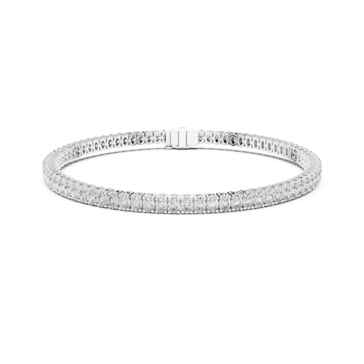 Prong Set 3.95Ct Oval Cut White Colorless Lab Grown Diamond Unique Hand Crafted Dainty Tennis Wedding Wear Bracelet - HIGHCARAT DIAMONDS
