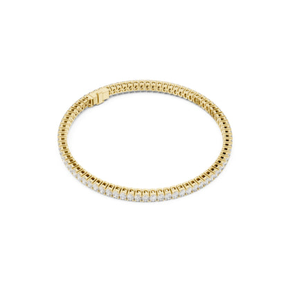 Prong Set 3.95Ct Oval Cut White Colorless Lab Grown Diamond Unique Hand Crafted Dainty Tennis Wedding Wear Bracelet - HIGHCARAT DIAMONDS