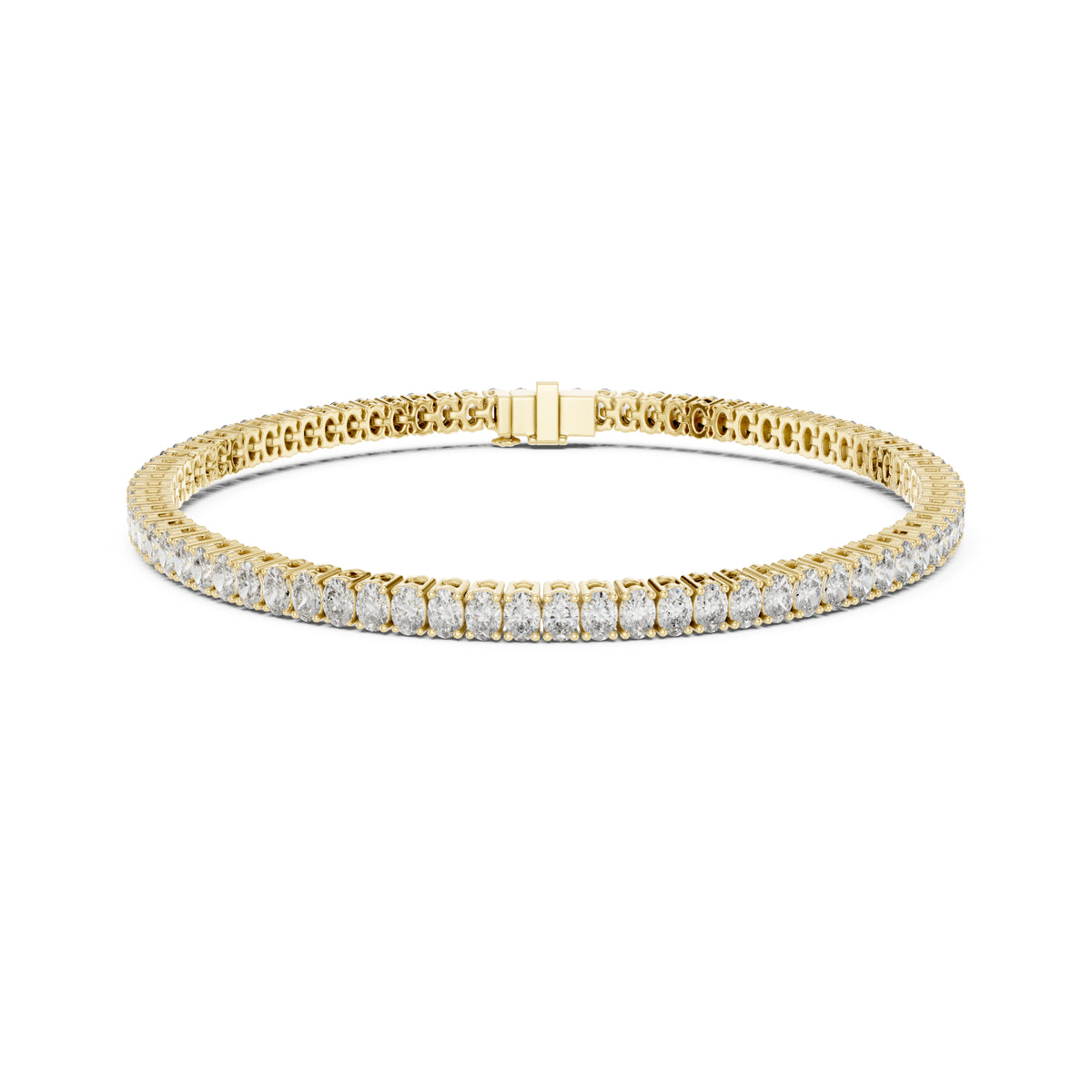 Prong Set 3.95Ct Oval Cut White Colorless Lab Grown Diamond Unique Hand Crafted Dainty Tennis Wedding Wear Bracelet - HIGHCARAT DIAMONDS