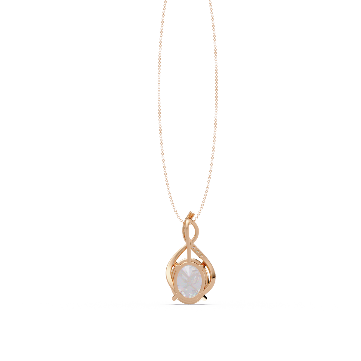 Oval Cut Lab Grown Diamond Twist Pendant - HIGHCARAT DIAMONDS