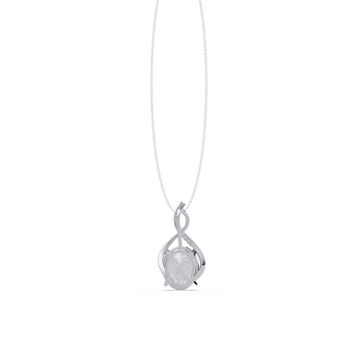 Oval Cut Lab Grown Diamond Twist Pendant - HIGHCARAT DIAMONDS