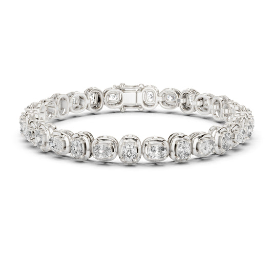 Round Cut Top Grade Labgrown Diamond Elegant Prong Set Classic Wedding Tennis Bracelet For Women's - HIGHCARAT DIAMONDS