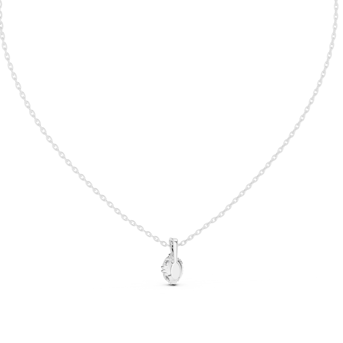 0.75 CT Oval Cut Labgrown Diamond Soliatire Pendant For Her In 14K Solid White Gold - HIGHCARAT DIAMONDS