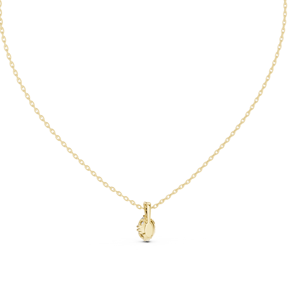 0.75 CT Oval Cut Labgrown Diamond Soliatire Pendant For Her In 14K Solid White Gold - HIGHCARAT DIAMONDS