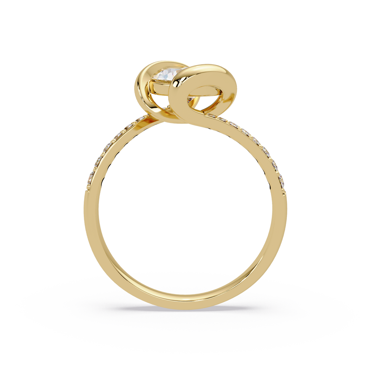 Oval Lab Grown Diamond Bypass Twist Ring - HIGHCARAT DIAMONDS