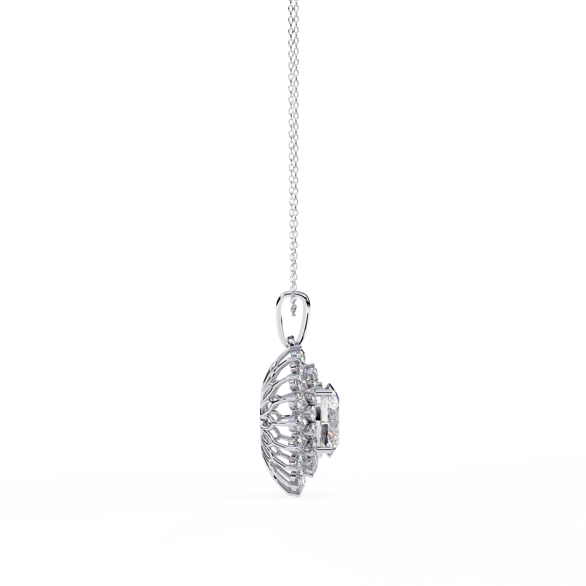 3.41 CT Oval And Round Cut Lab grown  Dainty Classic Necklace For Her Gift In Anniversary - HIGHCARAT DIAMONDS