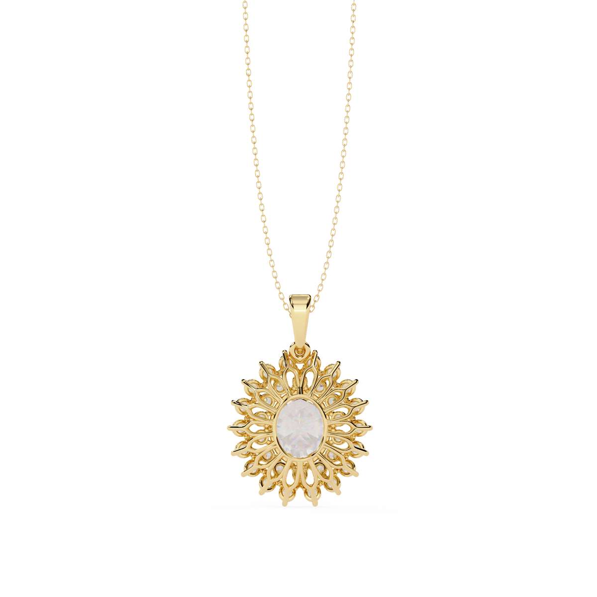 3.41 CT Oval And Round Cut Lab grown  Dainty Classic Necklace For Her Gift In Anniversary - HIGHCARAT DIAMONDS