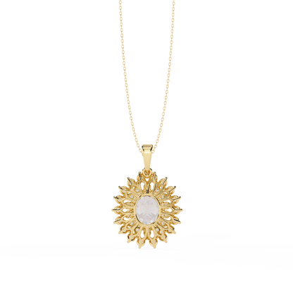 3.41 CT Oval And Round Cut Lab grown  Dainty Classic Necklace For Her Gift In Anniversary - HIGHCARAT DIAMONDS