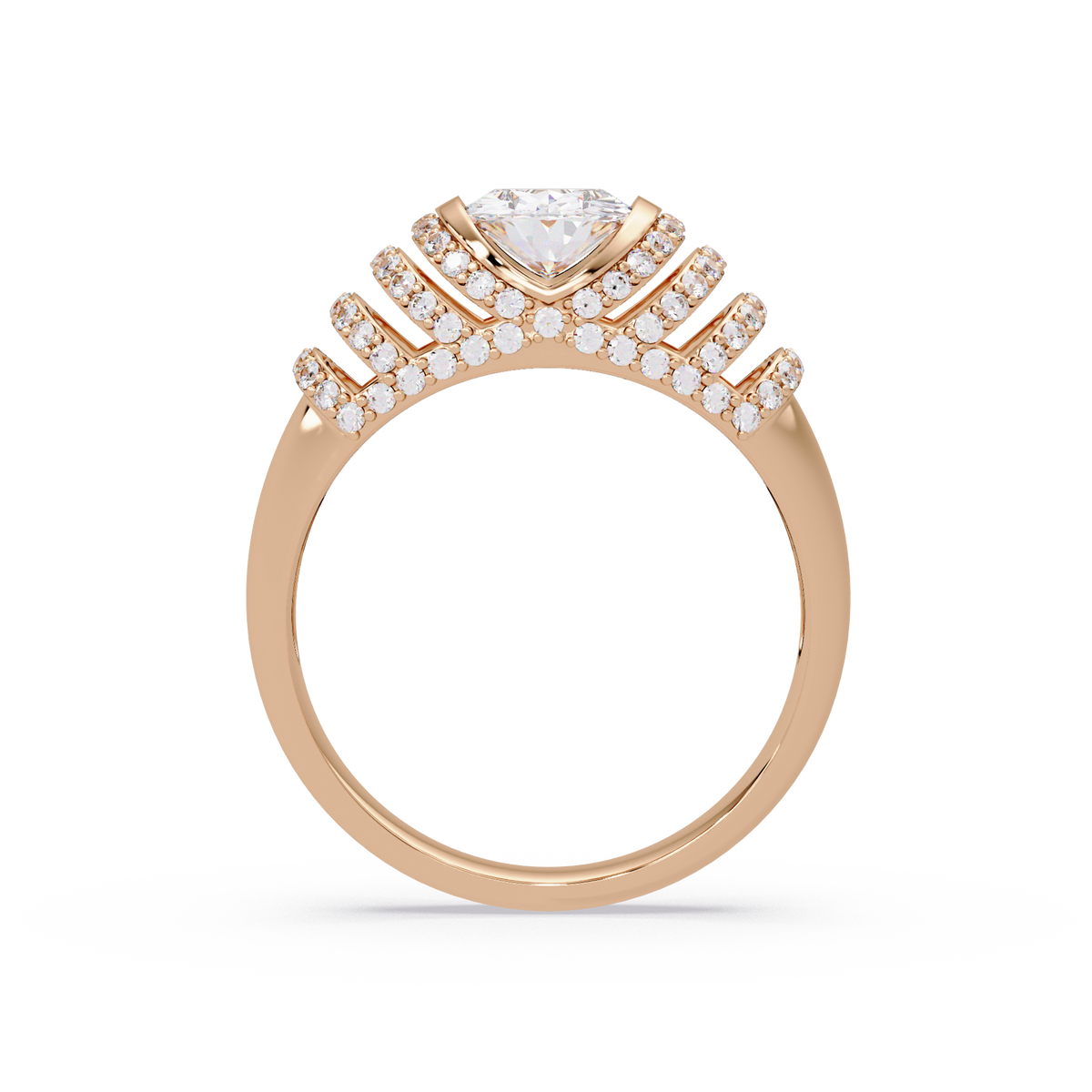 Oval Lab Grown Diamond Multi Row Halo Ring - HIGHCARAT DIAMONDS